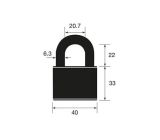 YALE Vorhängeschloss Hangschloss 40mm Schloss mit 3 Schlüsseln