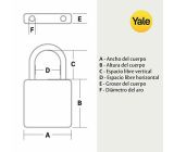 Yale Aluminium-Kombinationshangschloss, 38 mm