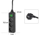 Hama 3-Fach Steckdosenleiste mit Schalter Mehrfachsteckdose 1,4 m 