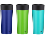 2x alfi Thermobecher isoMug Plus Kaffeebecher Edelstahl 350ml mit Druckknopf