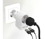 Skross Zwischensteckdose Steckdosenverlängerung mit 2 USB Anschluss 