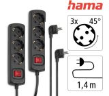 Hama 3- Fach Steckdosenleiste mit Schalter Mehrfachsteckdose 1,4m [2er]