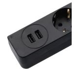 Hama 3- Fach Steckdosenleiste mit 2x USB und Schalter Mehrfachsteckdose