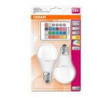 OSRAM STAR+ RGBW LED Lampe E27 Birne mit Fernbedienung 60W [2ER PACK]