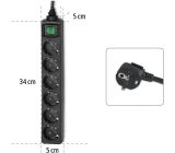 Hama 6-Fach Steckdosenleiste mit Schalter Mehrfachsteckdose 3m
