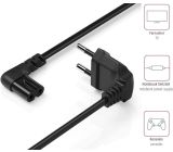 Hama 3m Netzkabel mit Flachem Eurostecker Eurokabel Schwarz