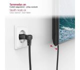 Hama 3m Netzkabel mit Flachem Eurostecker Eurokabel Schwarz