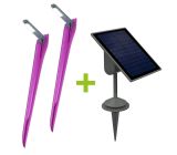 LUTEC LED Spießleuchten Set inc Solarpaneel Violet 1 Watt [B-Ware]