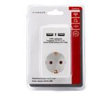 Vivanco Zwischenstecker Steckdosenadapter mit 2x USB Buchse Weiß