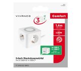 VIVANCO 3-fach Steckdosenwürfel mit 2x USB-A & 1x USB-C