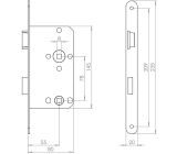 Abus Einsteckschloss WC BAD 20 MM Rechts