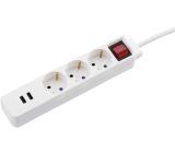 Hama 3-Fach Steckdosenleiste mit 2x USB Anschluss + Schalter Mehrfachsteckdose