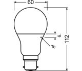 OSRAM LED Lampe B22d Sockel Glühbirne 60w Warmweiß [2ER]