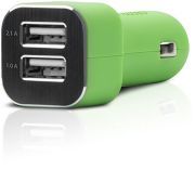 Speedlink Turay KFZ-Ladegerät mit zwei USB-Anschlüssen (Paralleler Betrieb von 2,1A und 1A, für 12-V-Zigarettenanzünder-Anschluss) grün