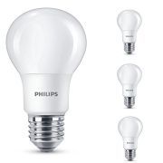 Philips 4er Set LED Leuchtmittel, matt, E27, 7,5 W (60 W), 4000 K, 806 lm, A+