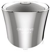 Creative (B-WARE) Woof 3 mini-Lautsprecher (Bluetooth, 3,5 mm AUX-Eingang, USB-Audio, microSD) silber