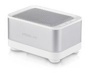 Speedlink (B-WARE) Geovis Aktiver kabelloser Bluetooth v3.0-Lautsprecher (2 Watt RMS, 5 Std Akkulaufzeit, silberner Aluminiummantel, Freisprechfunktion)