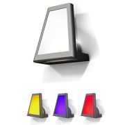 Eco Light Moderne LED-Außenwandleuchte inklusive 3 Farbfiltern, 570 und 120 lm, 25 x 22 cm, IP54 1874 S GR
