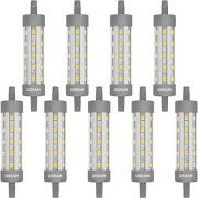 9X Osram LED-Röhre | Sockel R7s |Warm White (2700 K) | ersetzt Glühlampen mit 60 W | 6,50 W | Klar | LED STAR LINE R7s
