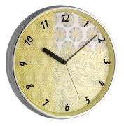  TFA Dostmann 98.1099 Design Wanduhr SEHR LEISE mit Metallrahmen leises Uhrwerk florales Design 