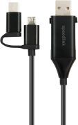 B-Ware Speedlink 4-in-1 USB-C Adapter Kabel HQ (USB-C/Mikro-USB auf USB-A/USB-A OTG, 5 Gbit/s, vergoldete Kontakte) 1m schwarz