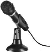 Speedlink CAPO Desk & Hand Microphone (B-Ware) - Tisch- und Handmikrofon mit Klinkenstecker für Büro/Home Office/Podcasts (Integrierter Soundchip - Ergonomische Form) für Gaming/PC/Notebook/Laptop, schwarz
