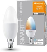 LEDVANCE Smarte LED-Lampe mit WiFi Technologie, Sockel E14, Dimmbar, Lichtfarbe änderbar (2700-6500K), ersetzt Glühlampen mit 40 W, SMART+ WiFi Candle Tunable White, 1er-Pack