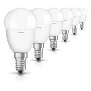 6x Osram LED-Lampe | Sockel E14 |Warm White (2700 K) | ersetzt Glühlampen mit 40 W | 5,70 W | Matt | LED STAR R3.F49.1073 