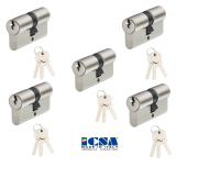 ICSA® MADE IN ITALY Zylinderschloss Türzylinder Profilzylinder 148 30/30 inkl. 15 Schlüssel SKG Zertifiziert [5ER]