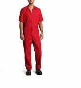 DICKIES  Overall Arbeitsanzug Arbeitskleidung Arbeitsoverall Arbeitshose Hose Kurzarm Rot-L