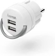 Hama 2x USB Ladegerät Steckdosenleiste Adapter 5V Netzteil Weiß 