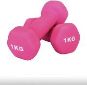 Fidusport Dumbbell Set aus Zement Neopren 2er Set (2x1kg - 2x2kg 2x3kg 2x5kg) - Gewicht Handgewicht Hanteln Gewichte Für Bodybuilding Fitness Gewichtheben (Pink, 2x1kg)