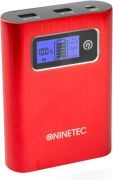NINETEC PowerDrive 2in1 64GB USB Flash + 13.400mAh Power Bank Akku Ladegerät Rot 
