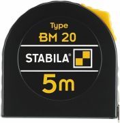 STABILA Taschenbandmaß BM20 5m Stahlband mit cm/mm-Teilung ohne LOGO Polyamid