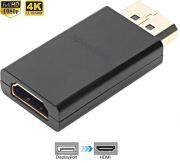 SPEEDLINK DisplayPort auf HDMI Adapter HQ - Vergoldete Kontakte - Zusätzliche Abschirmung - Ultra HD - schwarz, SL-170016-BK