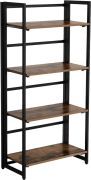 VASAGLE Standregal Bücherregal Regal Wandregal Klappregal Holz 4 Ebene Vintage