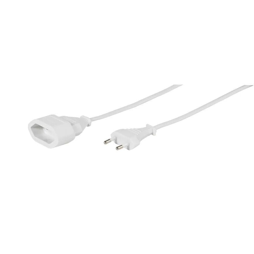 Vivanco Netzkabel Eurostecker Verlängerung 3m Stromkabel weiß