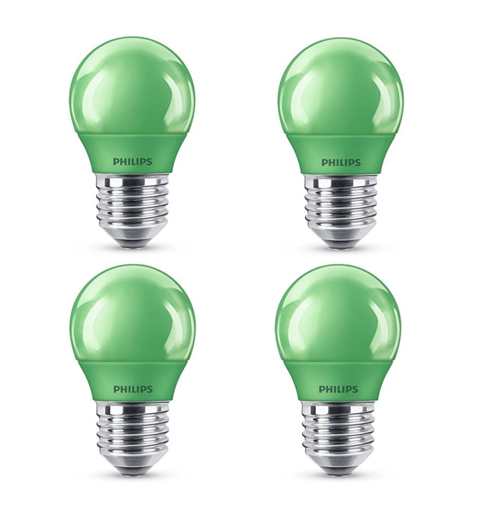 Philips E27 LED grün Partybeleuchtung Leuchtmittel 25W [4er]